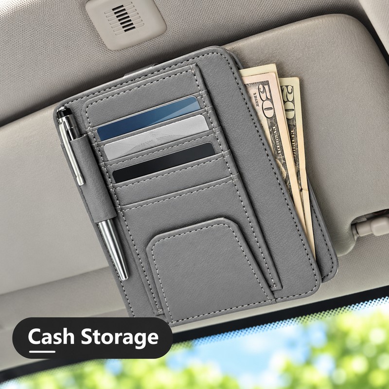 Car Sun Visor Organizer for Cards & Glasses – Multifunction