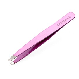 Sanguine Eyebrow Tweezers, Professional Pink Tweezers - Slant Tip