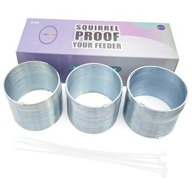 3 Pcs Outdoor Squirrel Baffle - Metal Spring Device, Anti Squirrel Barrier - Spring Coil Guard, Bird Feeder Accessories for Bird Feeder Poles Protect Seed