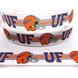Unbranded UF Gators 7/8" Grosgrain Ribbon YOUR CHOICE 5 or 10 Yard (University of Florida) - 5 Yards