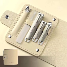 Manicure Set Nail Clippers，10-Piece Professional Nail Care Kit with Leather Case, Stainless Steel Manicure and Pedicure Tools (Yellow)