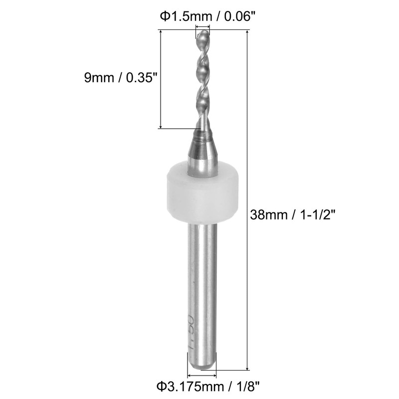 QUARKZMAN PCB Drill Bit 1.5mm Tungsten Carbide Turning Tool Jewelry