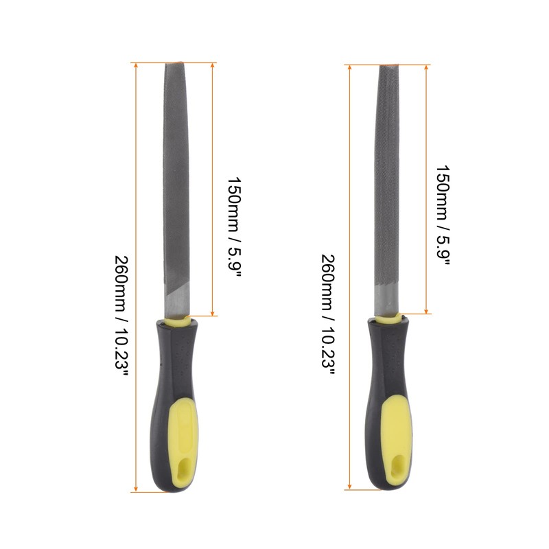sourcing map Metal File Set 6" High Carbon Hardened Steel