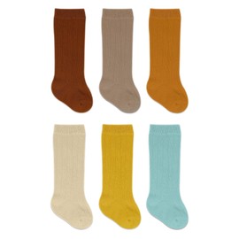 bistyle Baby Knee High Socks 3-6 Pairs | Newborn Infant Toddler Multicolor Cotton Socks | Anti-Allergic Baby Girls Boys Socks (US, Age, 2 Years, 3 Years, Multicolor)