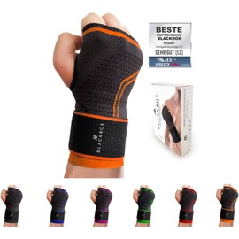 BLACKROX Wrist Bandage Fitness V2, for Men and Women, Right or Left Hand, Wrist Support, Stabilised Wrist Guards, Wrist Wraps, Wrist Brace, One Size (Orange)