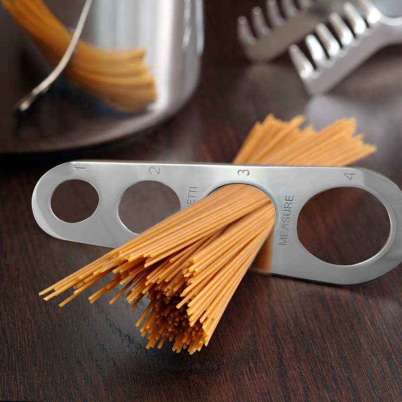 Ainkou 4-Hole Stainless Steel Spaghetti Measure Tool Sturdy Pasta Measuring