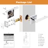 Probrico Square Polished Chrome Passage Door Handle Heavy Duty Keyless