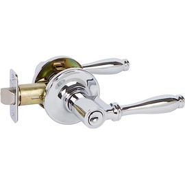 Delaney Hardware Silona Entry Door Lock, Fits Door 1-3/8 to 1-3/4 in. Thick, Polished Chrome Finish – Reversible Left/Right-Handed Front Door & Garage Door Lever – Easy to Install Door Lock