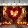 10X8ft Valentine's Day Backdrop Red Love Heart Photography Background, Romantic