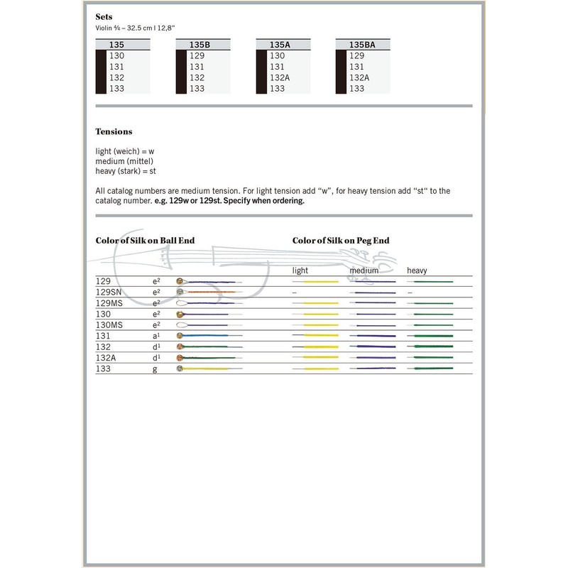 THOMASTIK Dominant 4/4 Violin Strings A.D.G Line Set (D Wire
