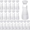 Handepo 40 Pcs Apron Chef Hat Set Aprons Chef Bib