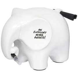 Luckies Desk Whiteboard | Mini Whiteboard & White Board Pen | Eric The Elephant Desk Decor & White Elephant Gifts For Women | Ceramic Desk Accessories | Office Accessories | Includes Black Pen & Cloth