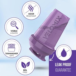 -2 Pack- 20 oz Protein Shaker Bottles for Protein Mixes - 2x Wire Whisk | Leak Proof Shaker Cups for Protein Shakes and Pre Workout | Protein Shaker Bottle Pack | Protein Mixer Cup (Purple&Black)