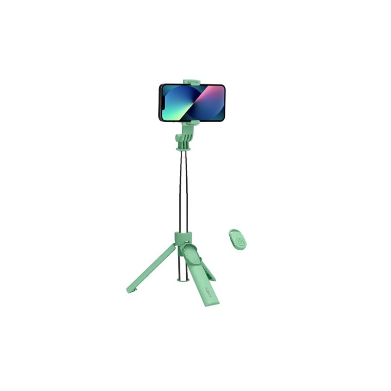Celly, Universal-Selfie-Stick mit Bluetooth, Verstellbarer und tragbarer Stativ, integriertes Stativ,