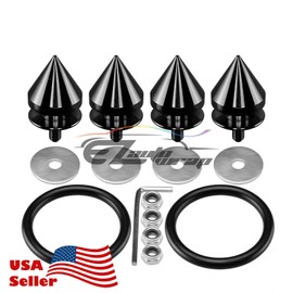 Black-Spike Spiked Quick Release Fasteners for Car Bumpers Trunk Fender Hatch Lids Kit