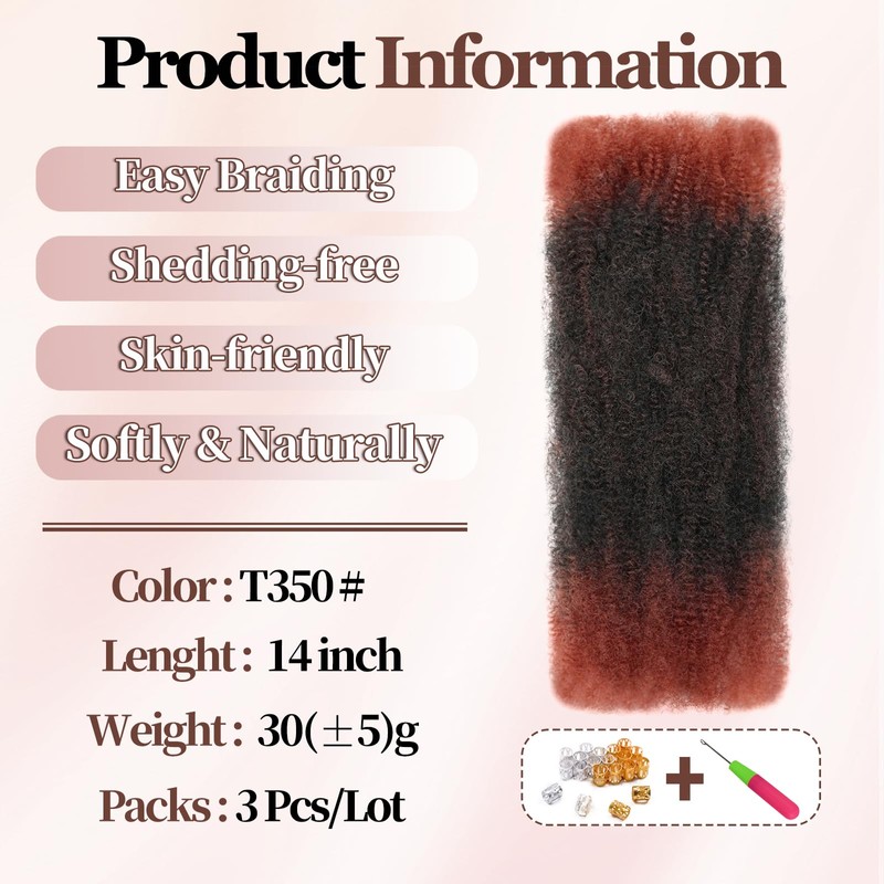 XIIMENALU Afro Kinky Curly Braiding Bulk Hair For Mini Twists