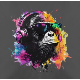Shirtracer Cushion 50 x 50 cm - DJ Monkey Cool Monkey Gift Festival I Cool Music Gifts Gaming I DJ Gift Monkey - 50 x 50 cm - Grey - Musician Music Pillow