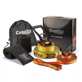 Unbrand Slackline,60ft Long Slackline Kit with Arm Trainer Outdoor Family Activity Gear