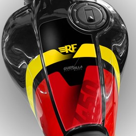 Az Graphishop 3D Effect Resin Tank Protector Compatible with Royal Enfield Guerrilla 450 Playa Black Protection Against Bumps and Scratches Made in Italy FM-1142