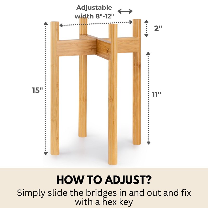 Fox & Fern Adjustable Tall Plant Stand Indoor — 8