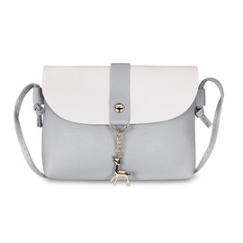 WisePoint Small Crossbody Purse, PU Leather Small Crossbody Purses for Women and Girls, Small Crossbody Bags for Travel, Walk (gray)