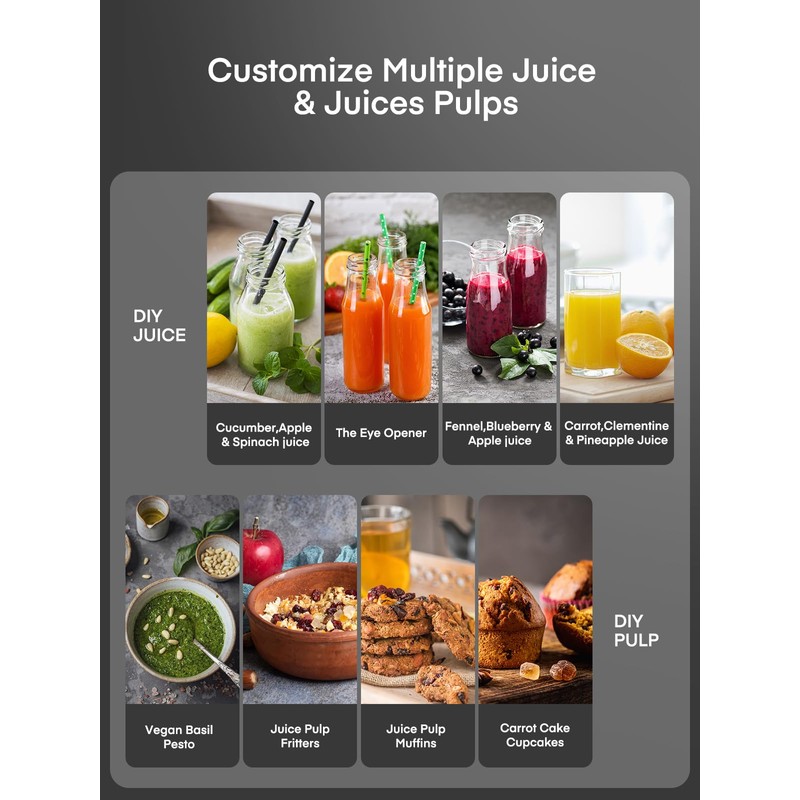 Juicer Machines, Juilist 3" Wide Mouth Juicer Extractor, for Vegetable