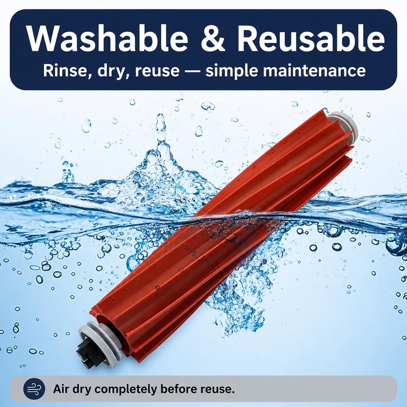 FUNFDWU 2-Pack Rubber Roller Brush, Replacement Parts Compatible with Roborock