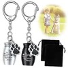 1 Pcs Silver Pet Urns Keychain, Stainless Steel Cat Ashes