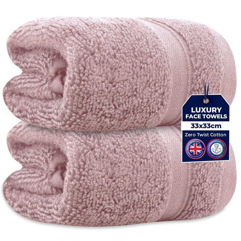 Towelogy Zero Twist Face Cloths 33x33cm - 100% Egyptian Cotton