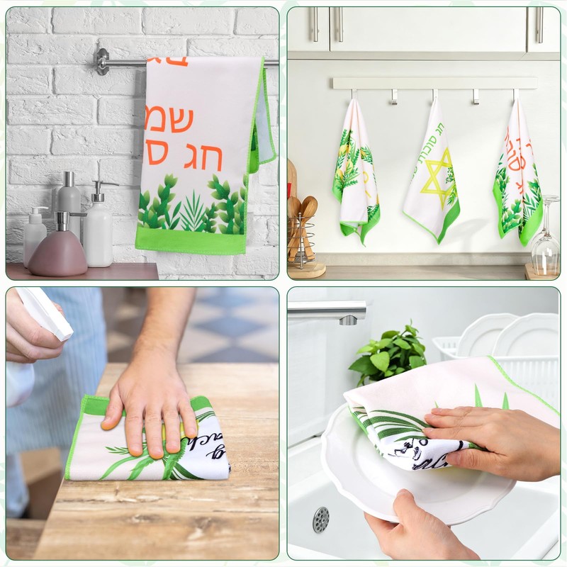 6 Pcs Sukkot Kitchen Towels Sukkah Decorations Sukkah Etrog Lulav
