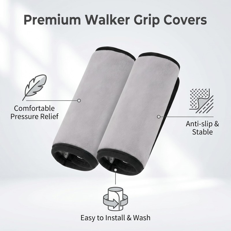 2 Pack Universal Walker Handle Cushion Pads, Soft Non-Slip Padded