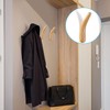 Boao 4 Pieces Wood Hooks for Towels Wall-Mounted Natural Wood