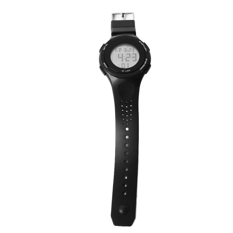 LED Digital Watch Waterproof Clear Display Breathable Strap Electronic Watch