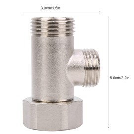 TOPINCN 7/8 Bidet T Adapter Brass Shower Head Adaptor 3 Way Tee Bidet Connector 3 Way Plumbing Splitter Toilet Three Way Connector Shower Head Diverter Valve
