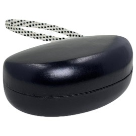 MIJOMA Glasses Case Hard Case XL - Fashionable Glasses Case with Velvet Interior, Snap Closure & Removable Carry Strap, black