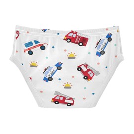 Dussdil Fire Truck Police Ambulance Car Boy's Underwear Boys Briefs Toddler Cotton Training Underwear 2t Multicolor