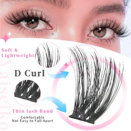 Cluster Lashes 84 Individual Lashes Clusters Eyelash Extensions False Eyelashes Wispy Fluffy Lash Extension Reusable DIY False Eyelashes Natural Look 8-16mm D Curl