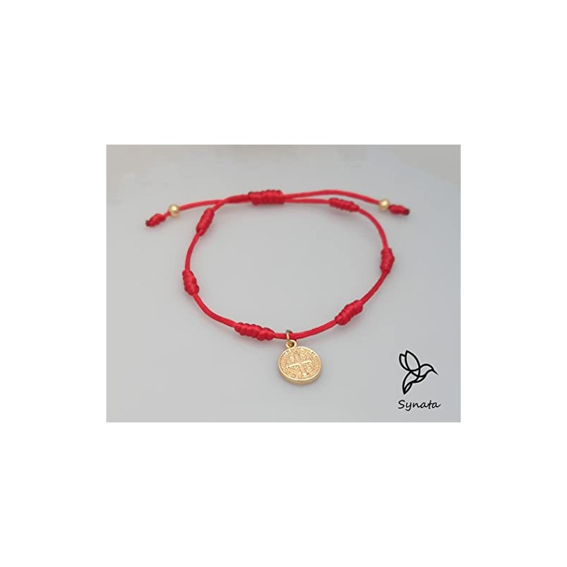Synata Pulsera de 7 Nudos Pulsera Protección Buena Suerte Medalla