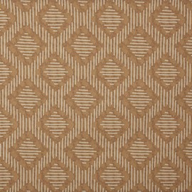 Kt KILOtela - Linen fabric, digital print, half panama organic cotton, standard 100 by Oeko-Tex, 100 cm length x 280 cm width, geometric Uluru, diamond - brown - 1 metre