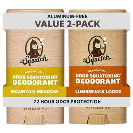 Dr. Squatch Natural Men’s Deodorant – Aluminum Free Natural Deodorant Men with Charcoal & Postbiotics for 72-Hour Odor Protection – Fresh Falls, 2.65oz Stick