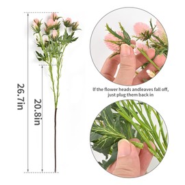 HUIANER Artificial Thistle Spray Eryngium Flowers 2pcs Artificial Real Touch Eryngium Artificial Sea Holly Flowers for Wedding Bridal Bouquet Wreath Table Centerpiece Outdoor Decor (Pink)