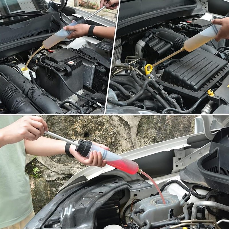AIMALL Automotive Fluid Extraction & Filling Syringe Kit, Vacuum Pump