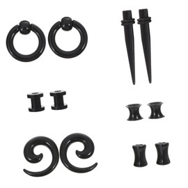 PACKOVE Fashionable Acrylic Ear Expansion Tools 12pcs Ear Stretchers Piercing Kit for Stylish Ears