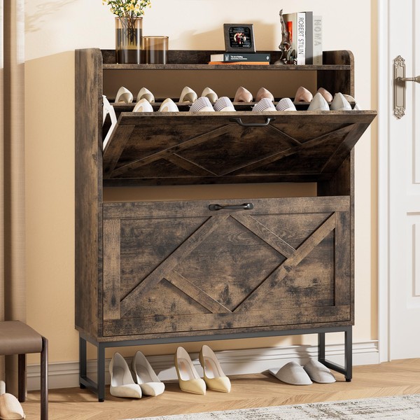 Nicetree Shoe Cabinet Storage for Entryway, Shoe Cabinet with 2
