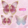 DNDGDLUA 12 x Childrens Birthday Invitations Butterfly 12cm x 10cm