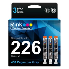 E-Z Ink Compatible Ink Cartridge Replacement for Canon CLI-226 CLI226 CLI 226 to use with Pixma MG6120 MG6220 MG8120 MG8220 MG8120B (Gray, 3 Pack)