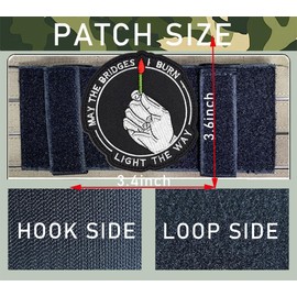 2 Pcs May The Bridges I Burn Light The Way Embroidered Patch Badge Applique Hook and Loop Funny Meme Patch for Clothing,Jeans,Jacket,Hats,Backpacks,Vest,Bags,Armband,Helmets