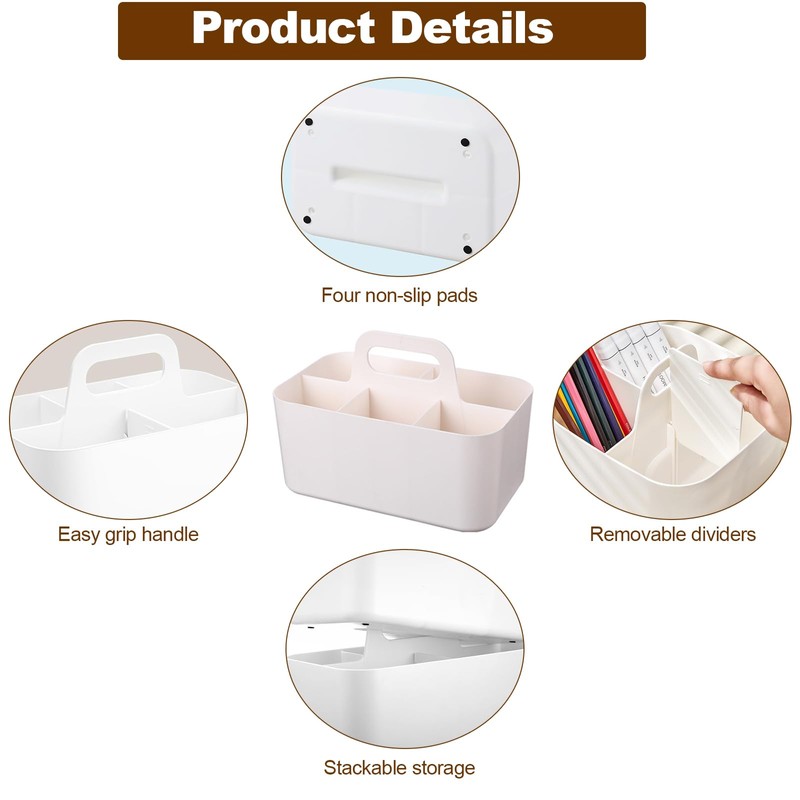 chiquieray Multipurpose Storage Caddy,Multipurpose Caddy Organizer,Stackable OrganizerCaddy,Plastic Desk OrganiserCaddy with