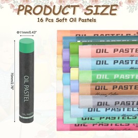 sourcing map Soft Oil Pastels, Oil Pastel Crayons Vibrant Color Blendable Art Supplies for Painting Drawing Blending Painting Artists Beginners Professional(Green, Pack of 16)