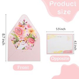 WHYCNJL Pack of 1 Pop-Up Card with Envelopes, Cat in the Bush Flowers, 3D Popup Greeting Card for Birthday, Back to School Card, Thanksgiving Greeting Cards for Family, Friends and Teachers